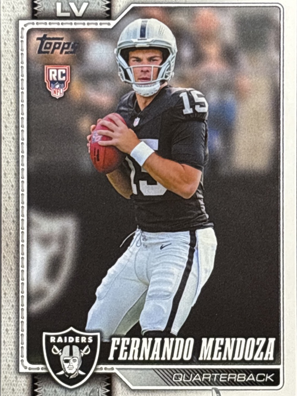 Topps Fernando Mendoza Raiders Rookie Football Card